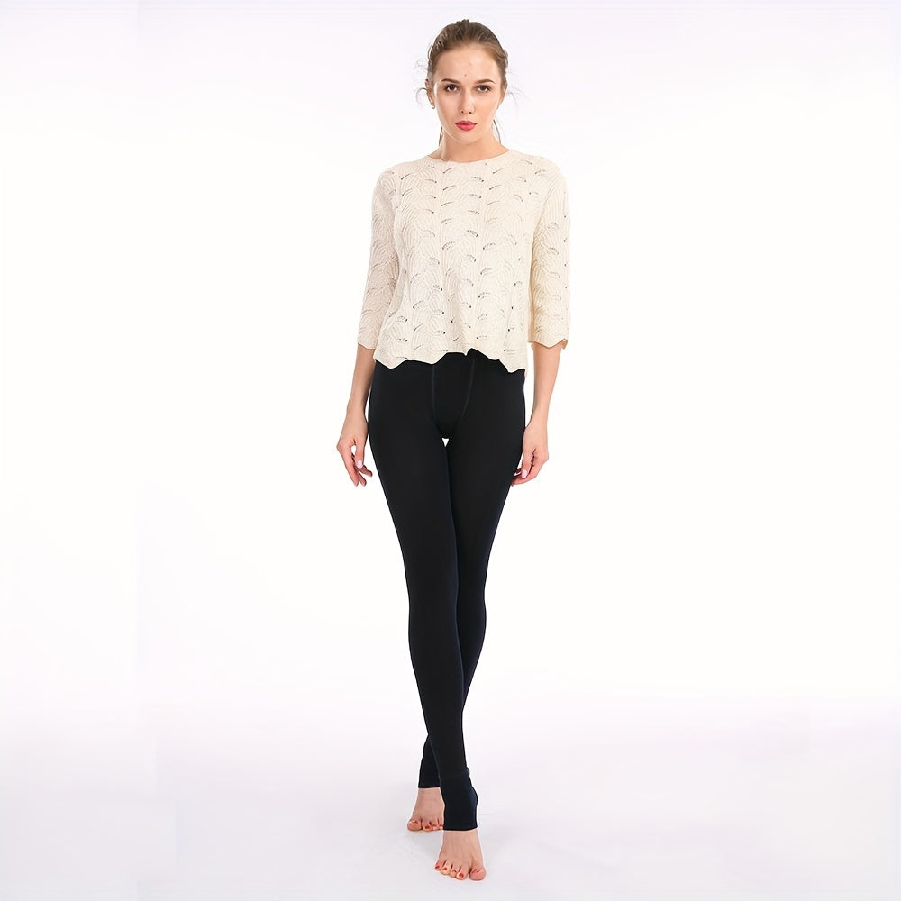 Drune | Schwarze Thermoleggings aus Fleece für den Winter