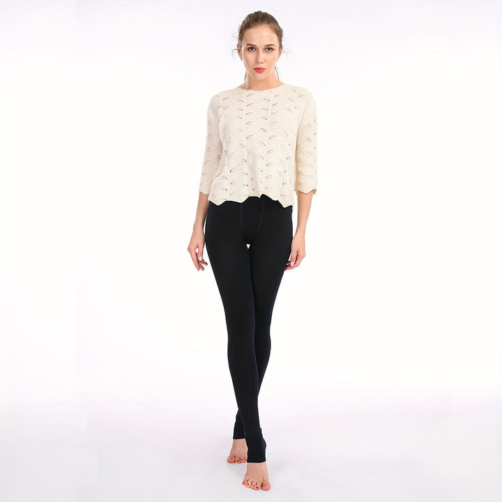 Drune | Schwarze Thermoleggings aus Fleece für den Winter
