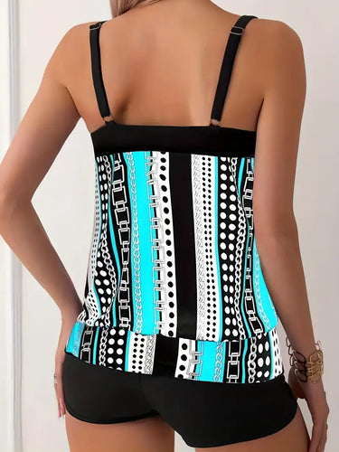 Drune | Gestreifter Tankini mit Druck