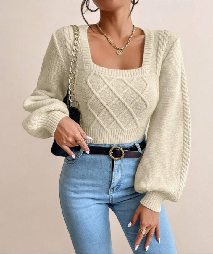 Drune | Damenpullover mit Modernem und Chic Rechteck-Ausschnitt