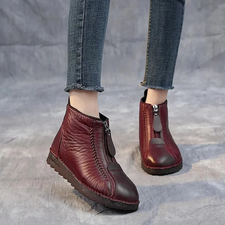 Drune | Damen Echtes Leder Rutschfeste Stiefeletten
