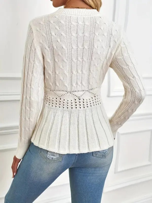 Drune | Gemütlicher schicker Grobstrickpullover mit Rundhalsausschnitt