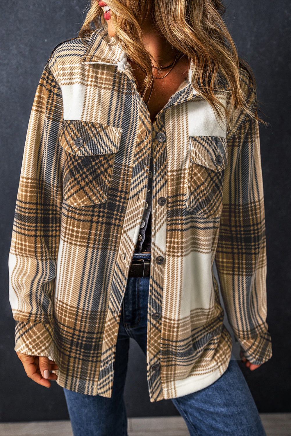 Drune | Lang Karierte Shirtjacke Baumwollmischung Zeitlos und Vielseitig