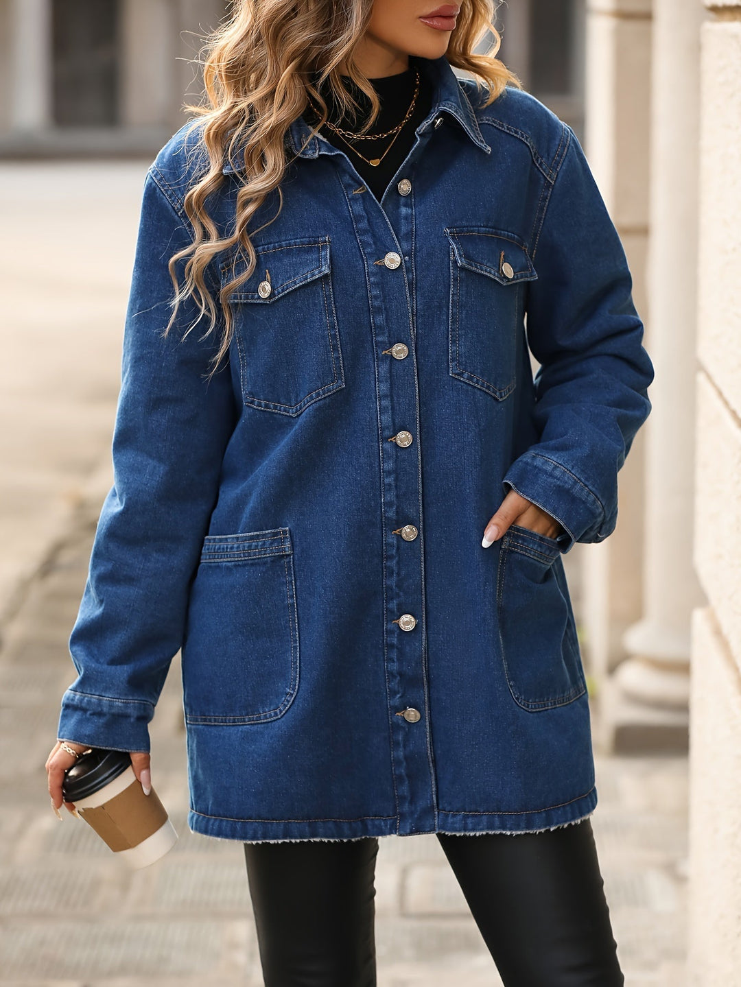 Drune | Schicke Drune-Jacke | blau mit Fleece-Futter für Frauen