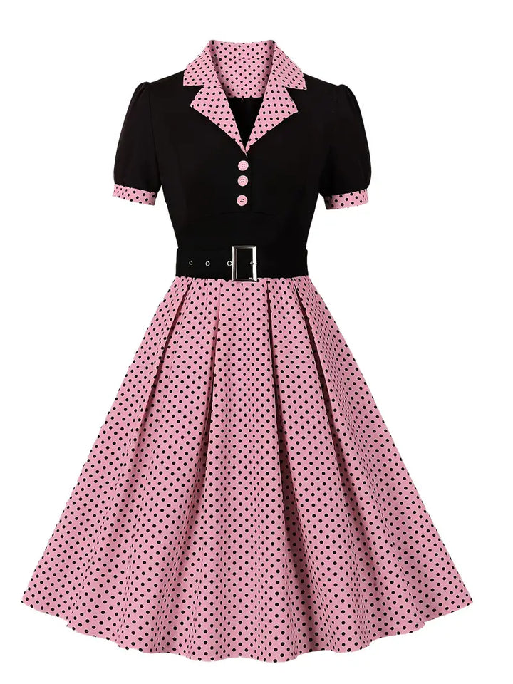Drune | Stilvolle Herbst Vintage Kleid mit Polka Dots für Frauen