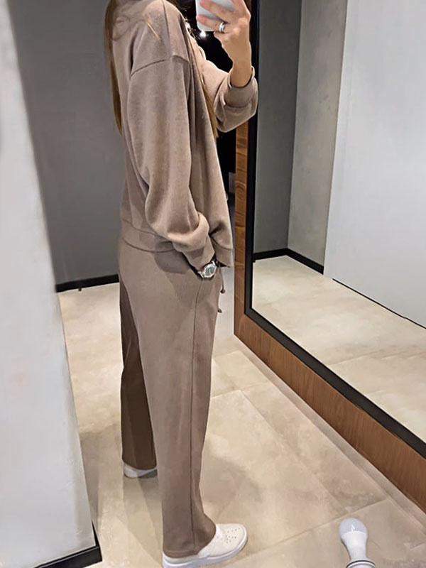 Drune | lässiges V-Ausschnitt Pullover- und Hose-Set