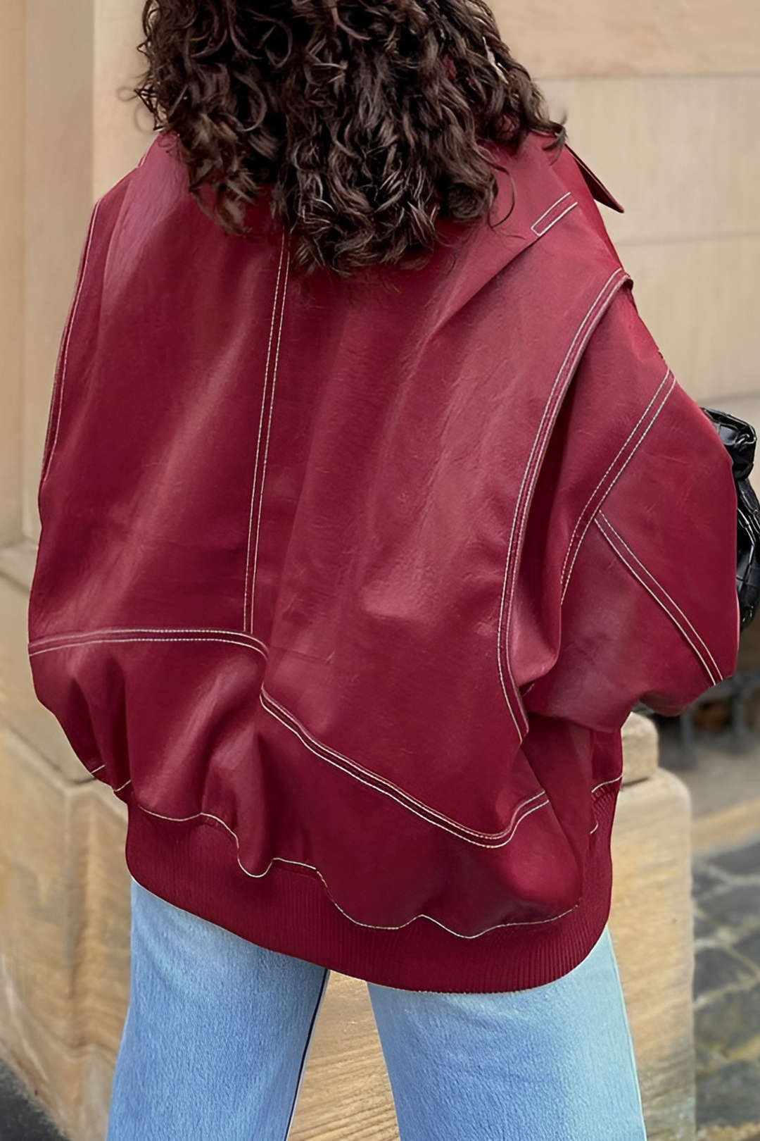 Drune | Einfarbige Farben Kragen Reißverschluss Jacke