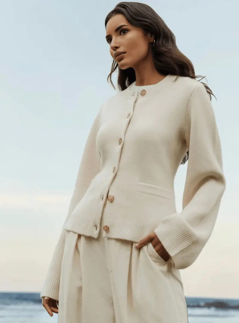 Drune | Klassische Damen Strickjacke mit Knopfleiste