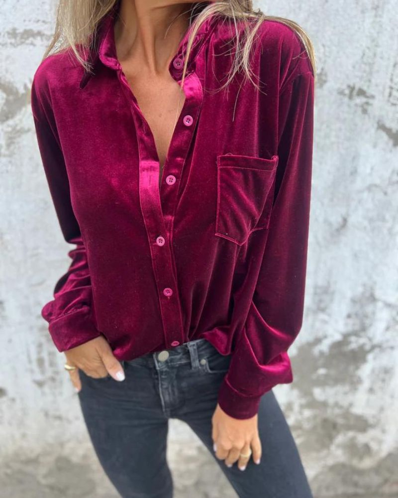 Drune | Elegante Samtbluse