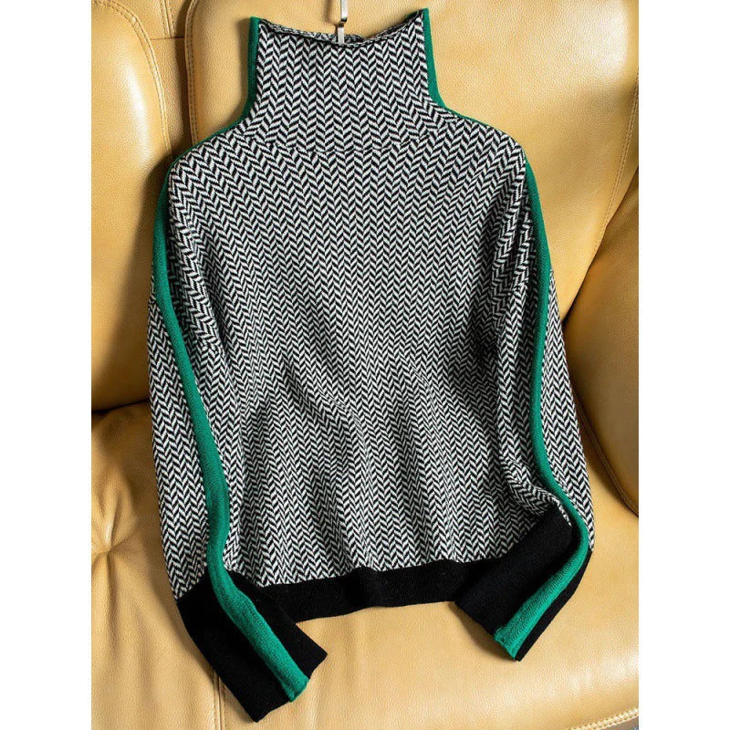 Drune | Geometrisch gestrickter Rollkragenpullover