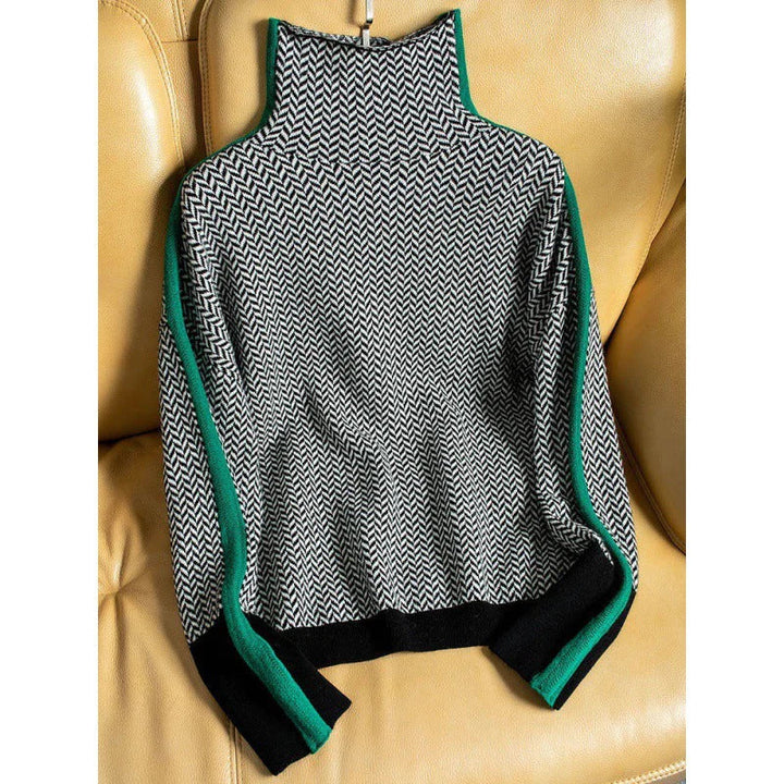 Drune | Geometrisch gestrickter Rollkragenpullover