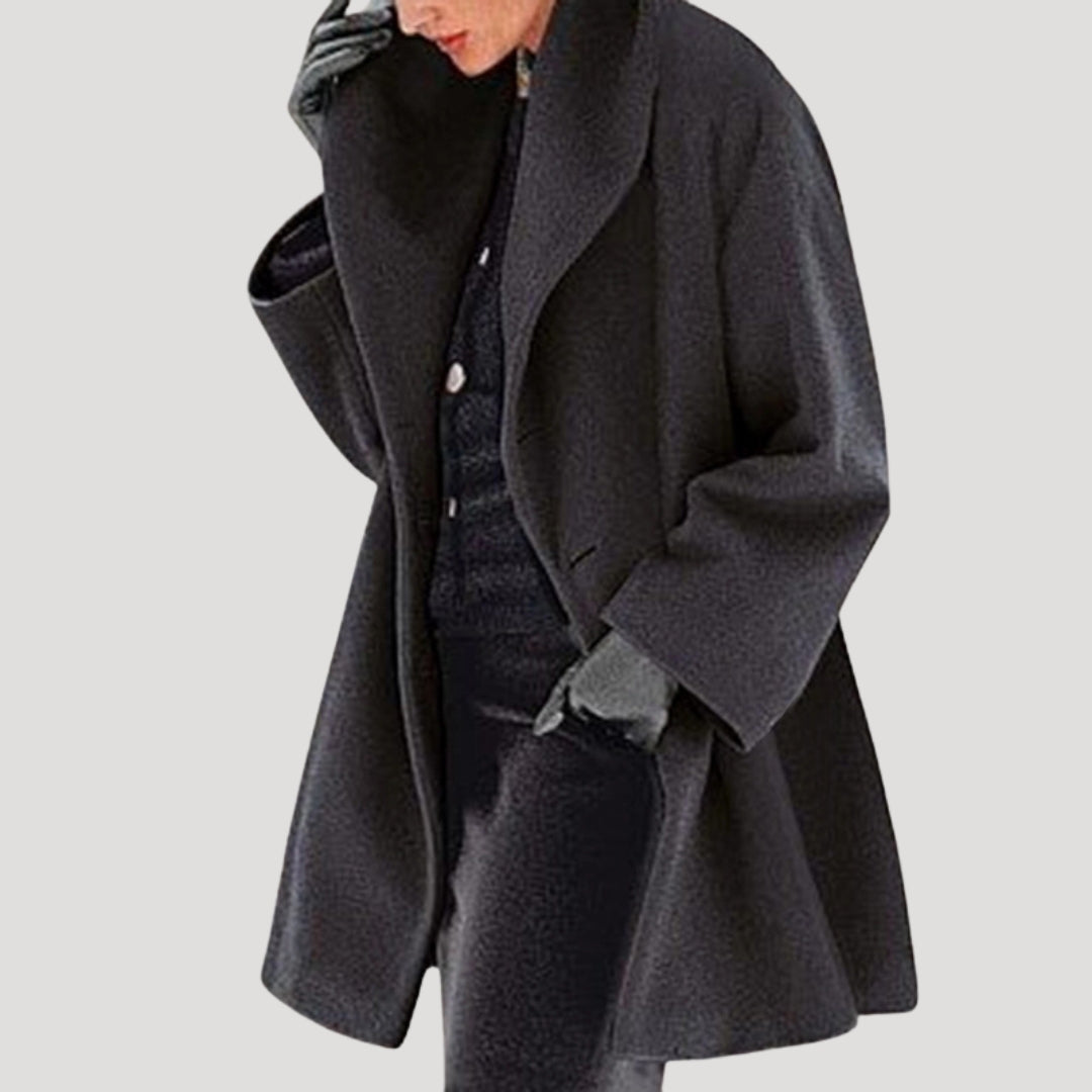 Drune | Damen Wollmantel oversized Wickel Winterjacke