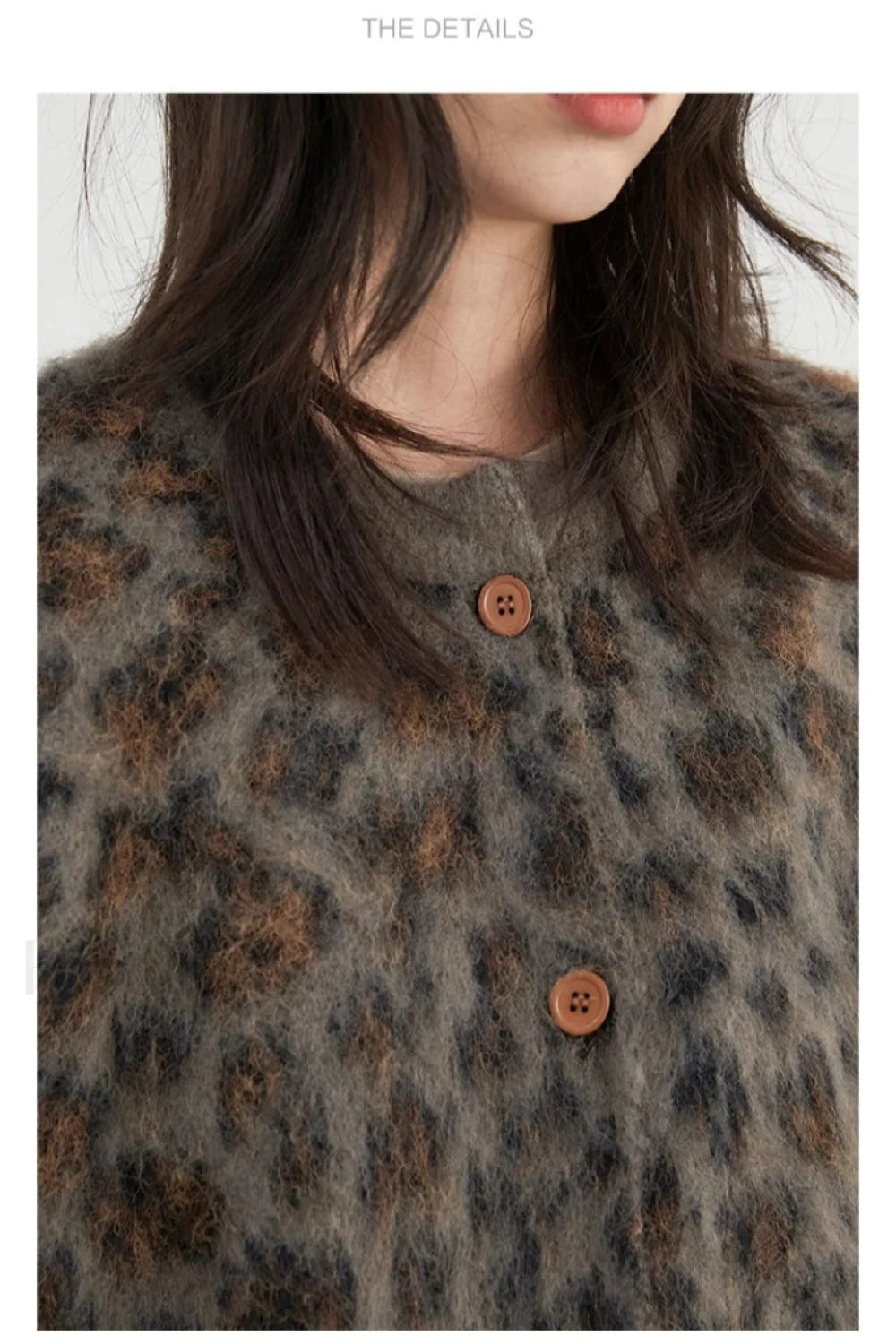 Drune | Strickjacke mit Leopardenmuster und einreihiger Knopfleiste