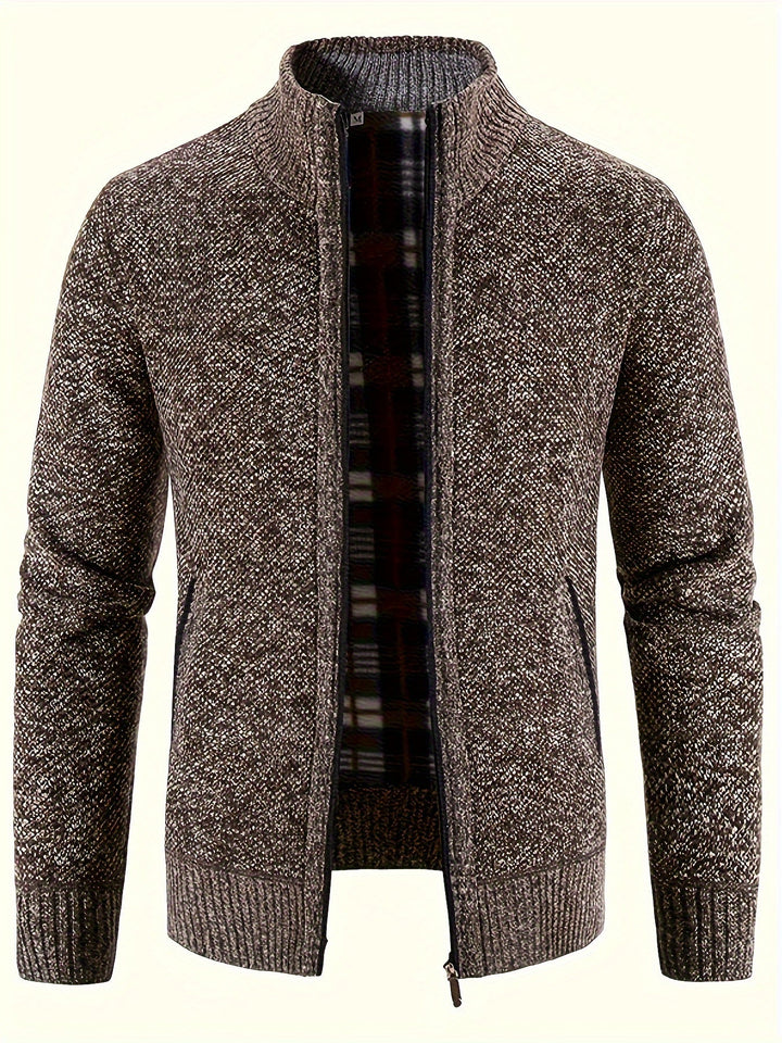 Drune | Zip Up Stehkragen Strickjacke