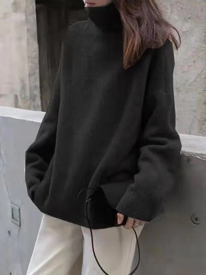 Drune | Lässiger Strickjacke Rollkragenpullover für Damen