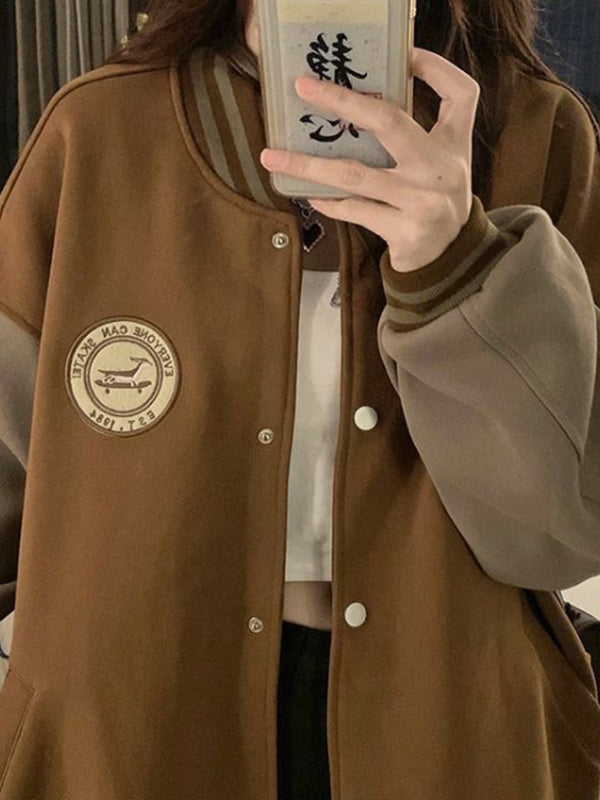 Drune | Kontrastfarbe Lockere Freizeitjacke