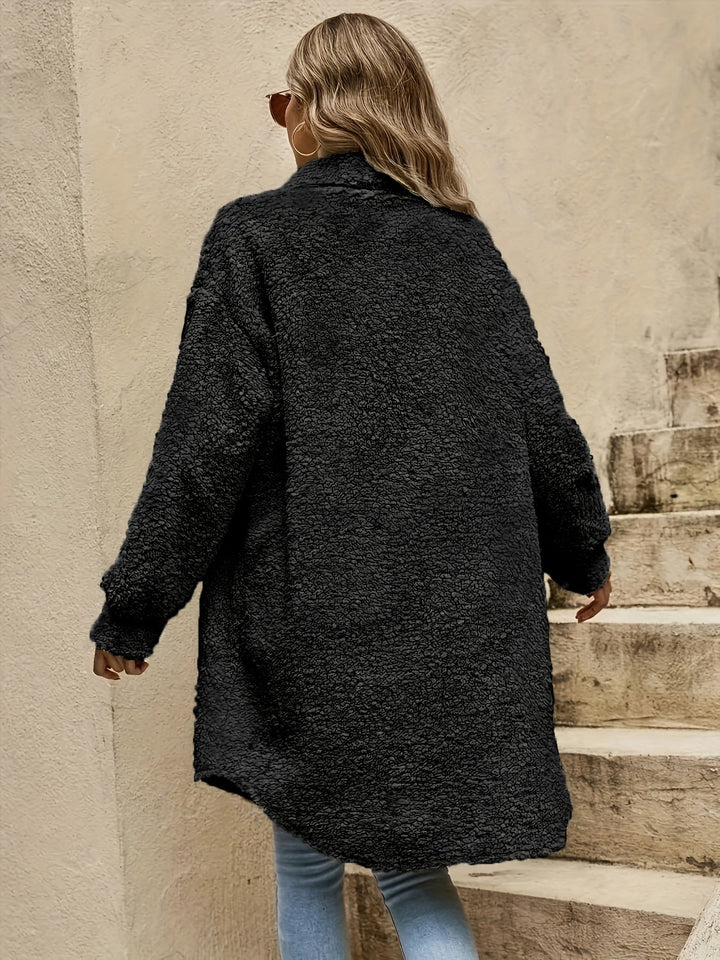 Drune | Lange Jacke Im Sherpa-stil Polyester Warm und Stilvoll