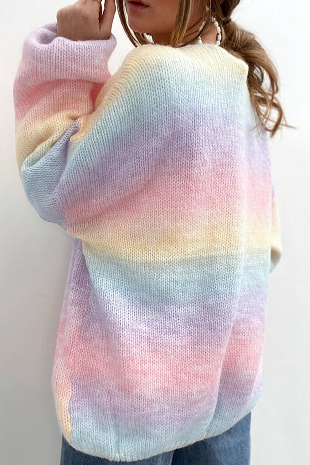 Drune | Gradient Offene Vorderseite Fallendes Schulter Cardigan