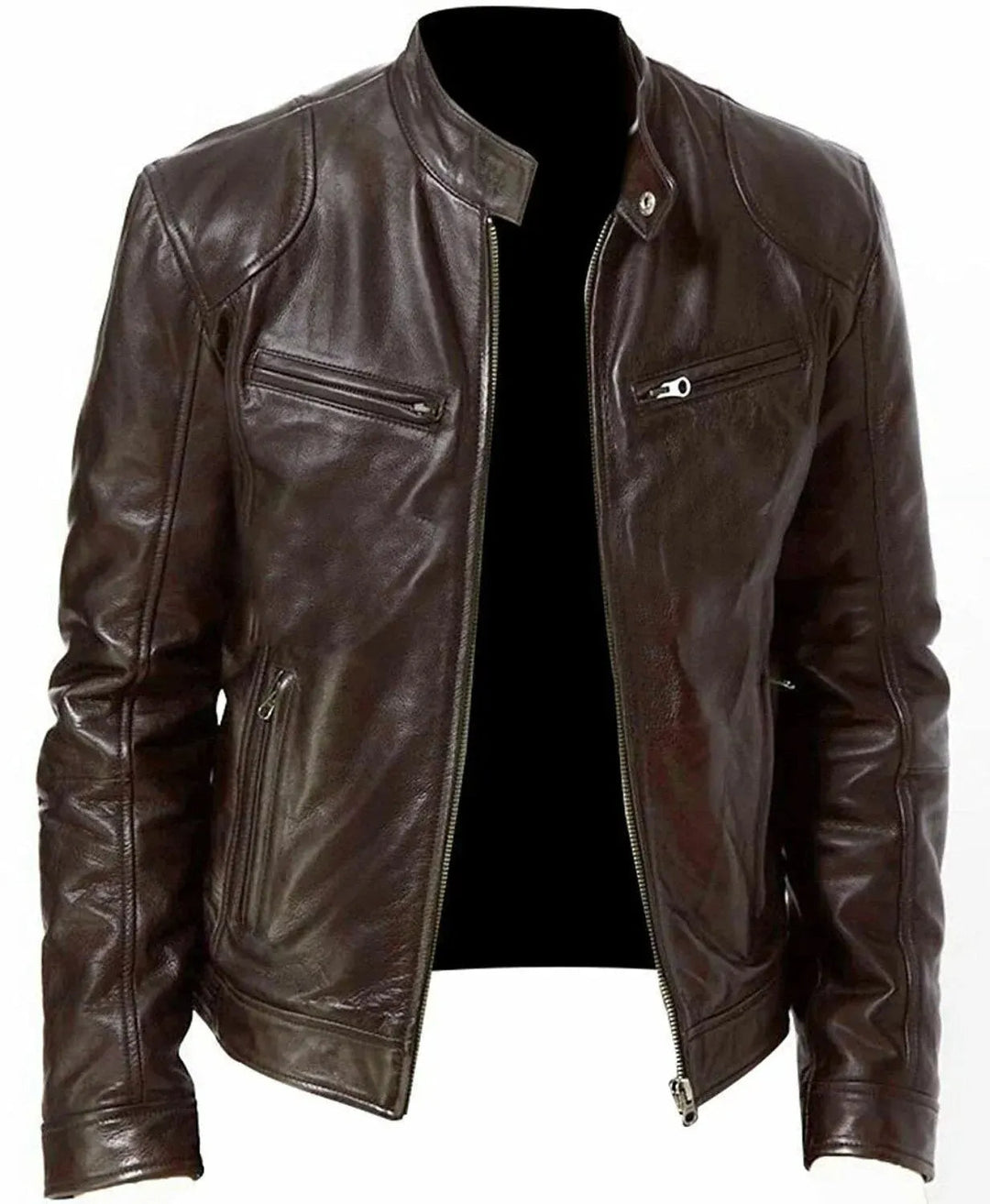 Drune | Robuste Leder-Motorradjacke Bikerjacke für Herren Erwan