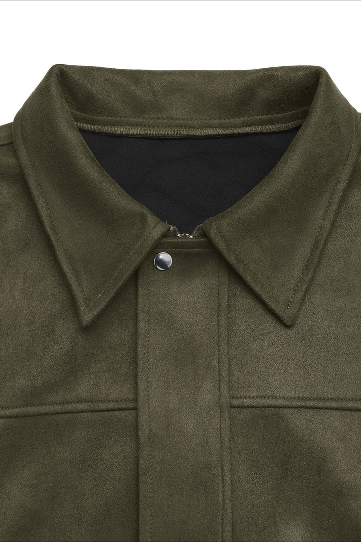 Drune | Kragen Wildleder-Look Bomberjacke
