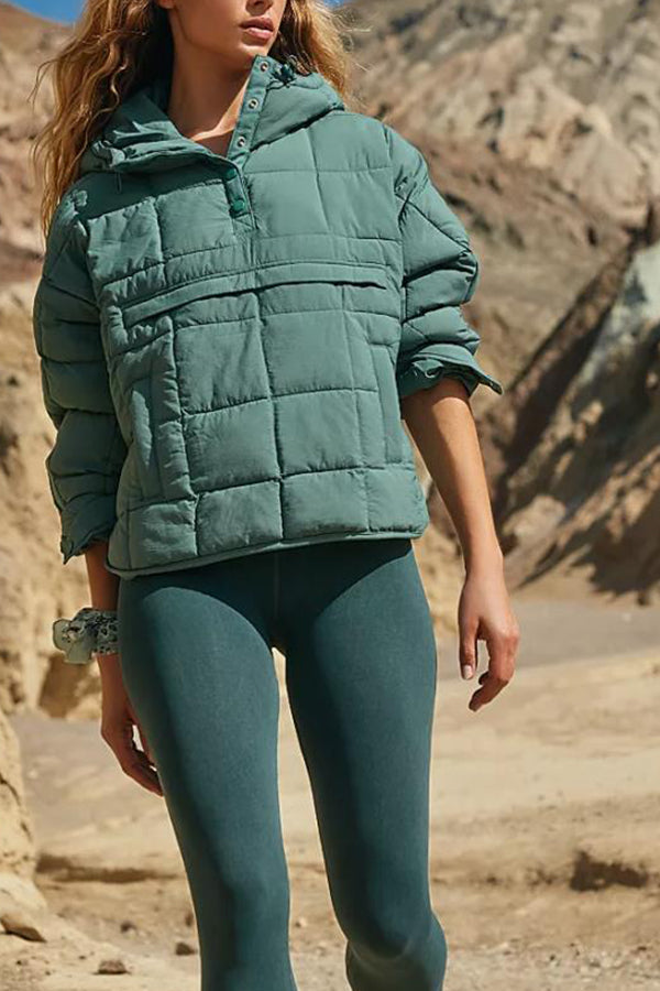 Drune | Farbe Kapuzenjacke Gepolstert Faltbare Gepolsterte Pullover Tasche Langarmjacke