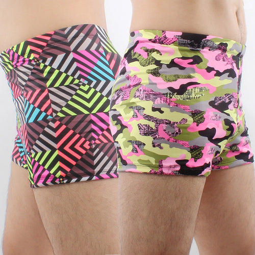 Herren Badeshorts mit buntem geometrischen Muster Drune