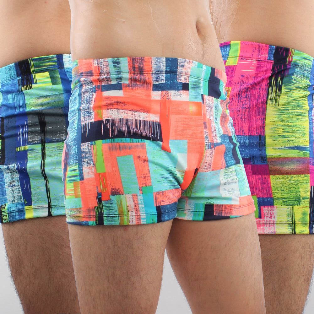 Herren Sportliche Schwimmshorts mit buntem Muster Drune