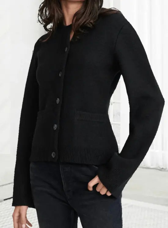 Drune | Klassische Damen Strickjacke mit Knopfleiste