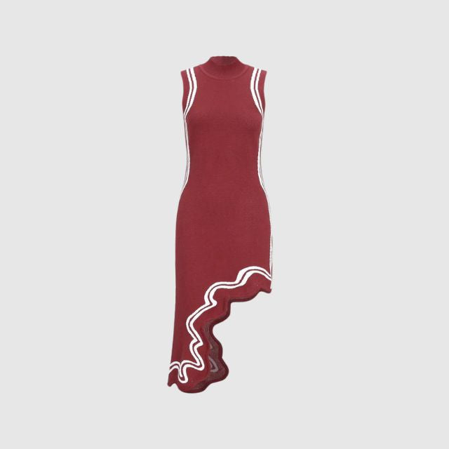 Drune | Ärmelloses Kleid mit Kontrastpaspelierung