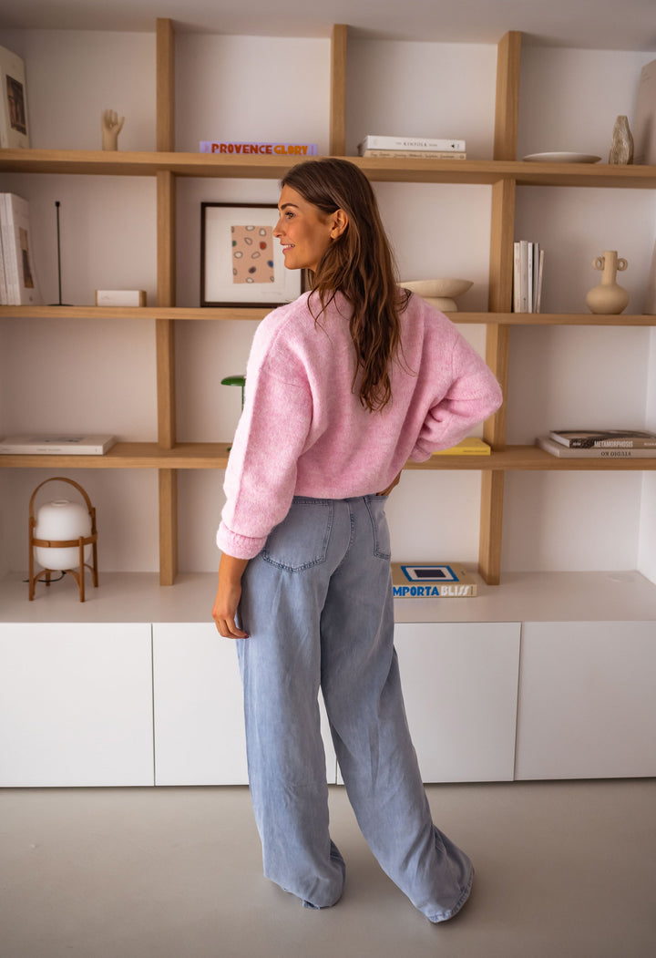 Drune | Chic pink quilted cardigan for layered looks