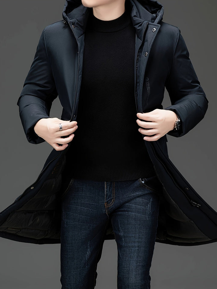 Drune | Lange Winterjacke mit Kapuze Polyester Warm und Windabweisend