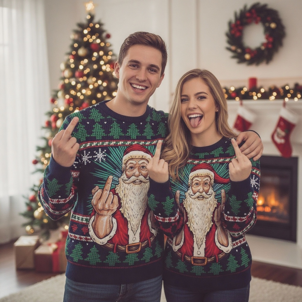Drune | Der weichste Unisex Lustige Weihnachtsmuster Pullover - Hässlicher Feiertags-Party-Jumper