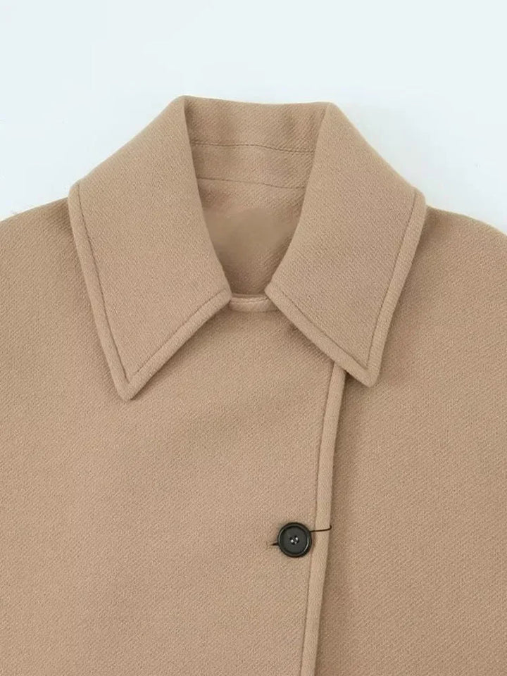 Drune | Übergrößen Jacke mit Umklappbarem Kragen und Seitentaschen