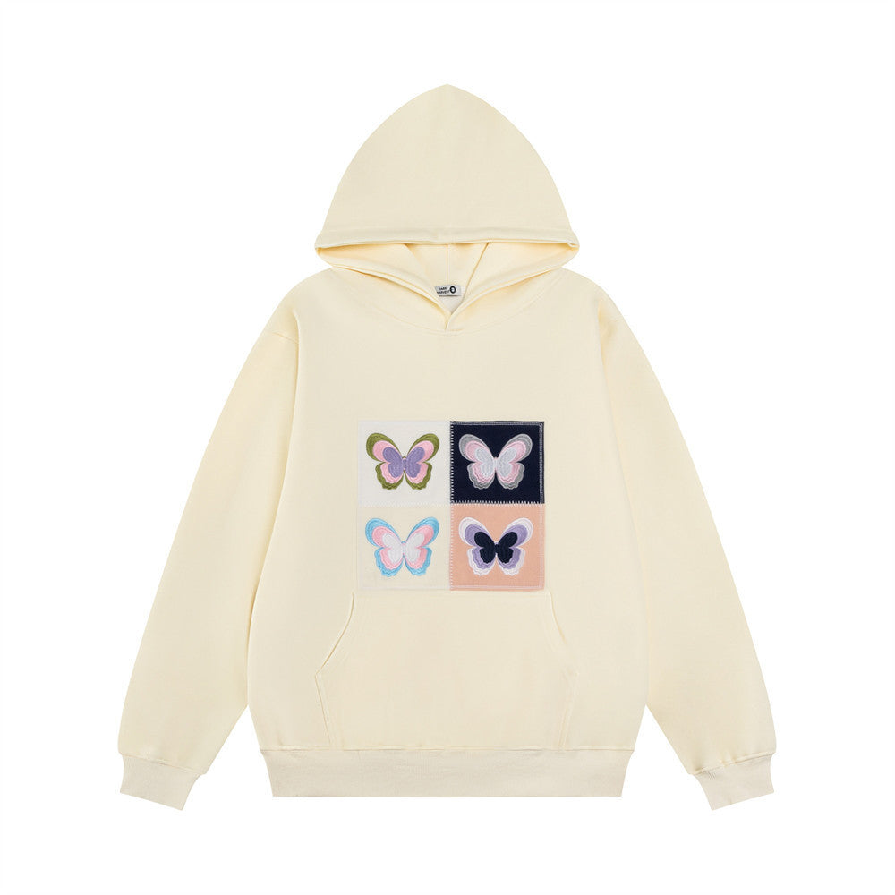 Drune | Hoodie mit gesticktem Schmetterlingspatch