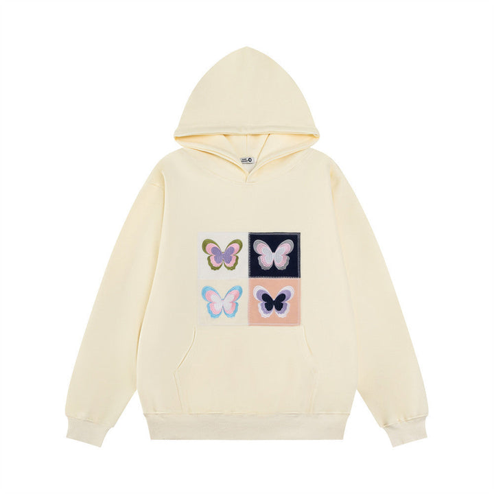 Drune | Hoodie mit gesticktem Schmetterlingspatch