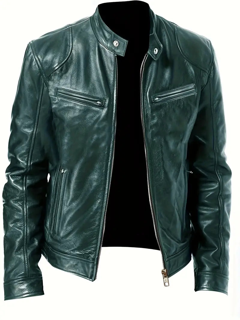 Drune |  Lederjacke mit Taschen für Herren - Chic und Perfekt für den Alltag