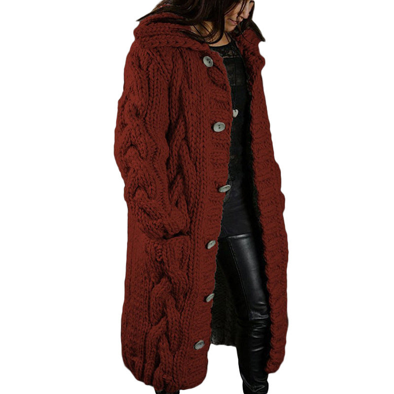 Drune | Lässiger warmer gewebter cardigan für frauen