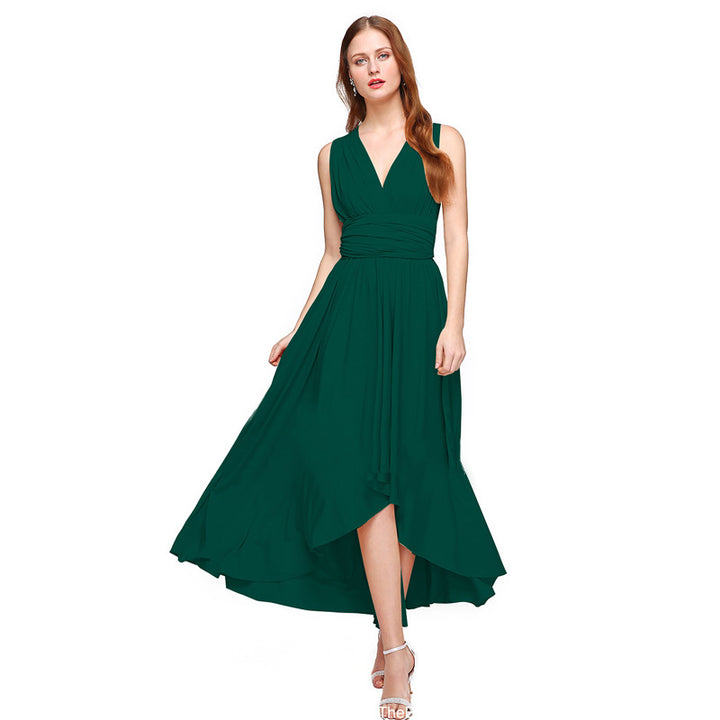 Damen Elegantes Maxikleid mit Wickeloptik und asymmetrischem Saum Drune