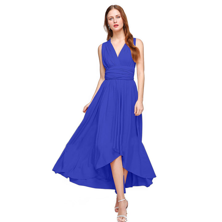 Damen Elegantes Maxikleid mit Wickeloptik und asymmetrischem Saum Drune