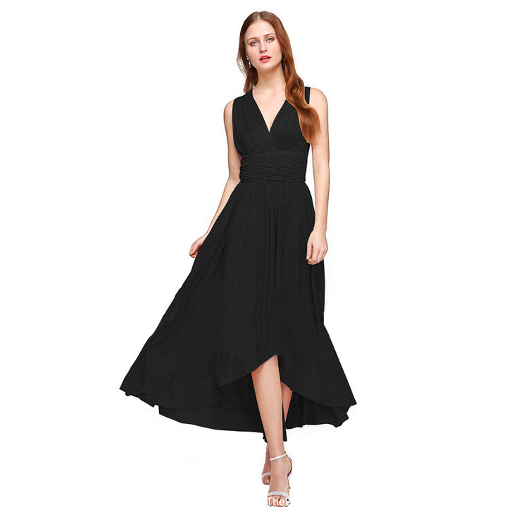 Damen Elegantes Maxikleid mit Wickeloptik und asymmetrischem Saum Drune