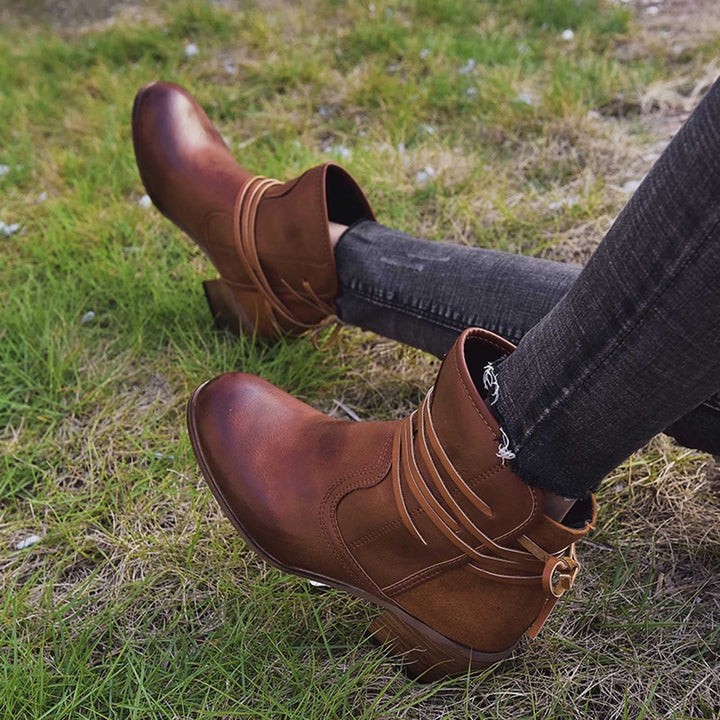 Drune | Damenstiefel Weinlese Schnürstiefel