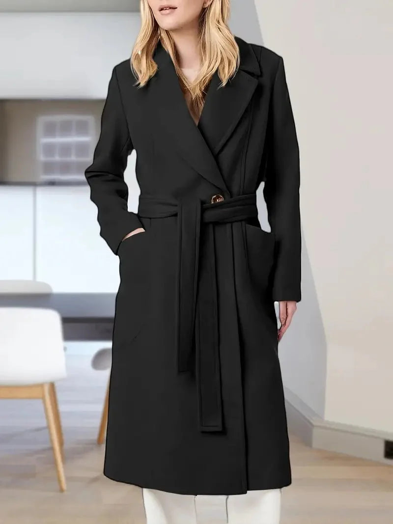 Drune | Gürteltier Wollmantel - Taillierte Passform - Elegant und Warm