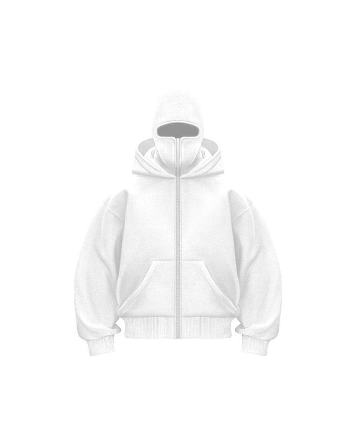 Drune | Sweatshirt Mantel mit Doppelkapuze und Reißverschluss