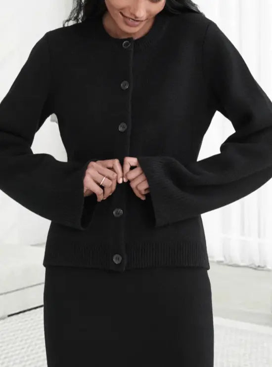 Drune | Klassische Damen Strickjacke mit Knopfleiste