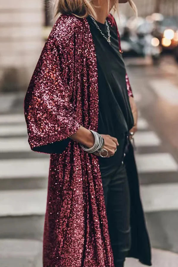 Drune | Stilvoller Glitter Cardigan