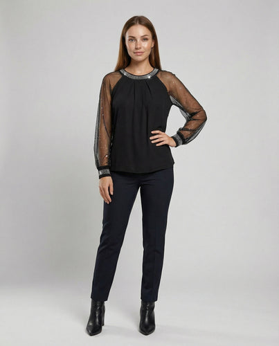 Drune | Mesh-Top Mit Pailletten