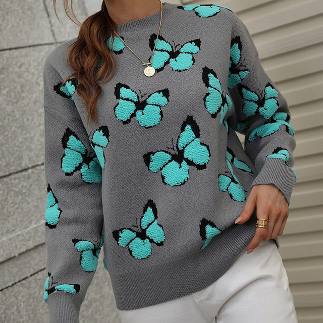 Drune | Pullover mit Schmetterlingsmuster