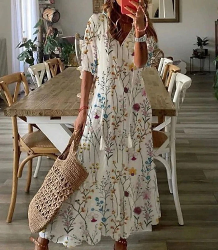 Drune | Sommer Midi Kleid mit Licht Design