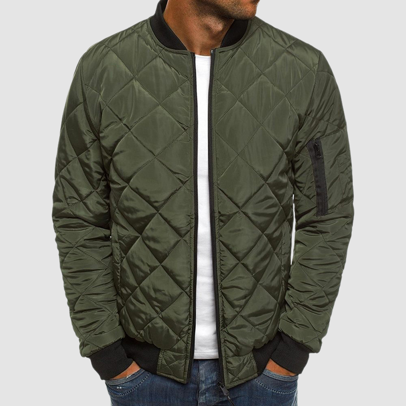 Drune | Herren Bomber Steppjacke - Reißverschluss vorne & Taschen an den Ärmeln
