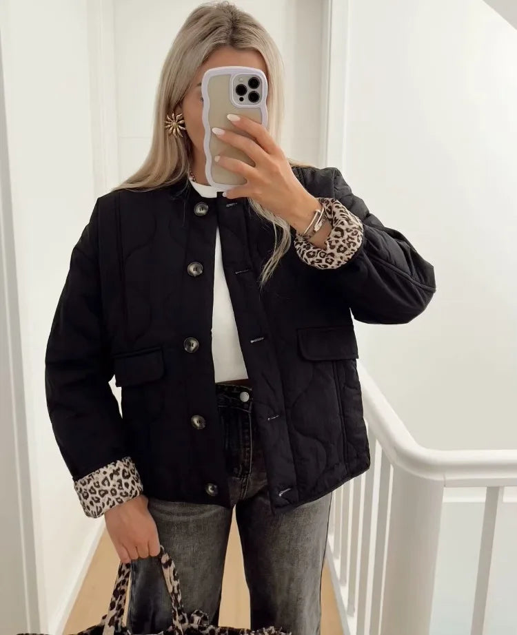 Drune | Jacke mit Leopardenfutter für Damen